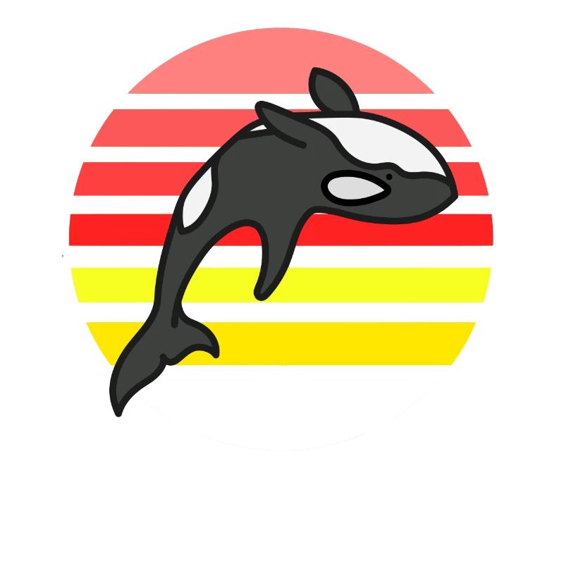 Orca sunset retro