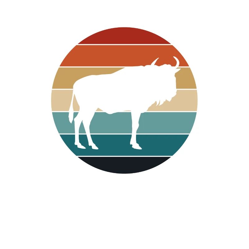 Retro Gnu Weißschwanzgnu Weißbartgnu Afrika