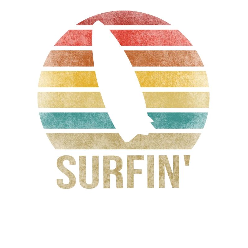 Surf or Die Surfboard Summer Retro Coucher de soleil