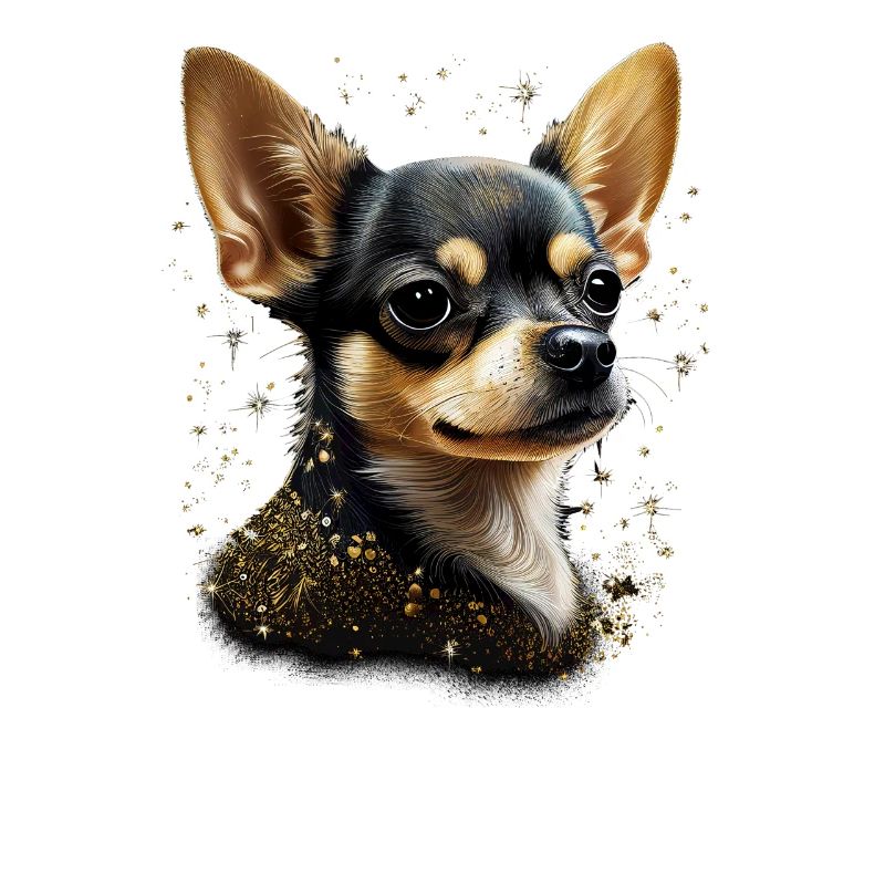 Chihuahua - Chien Mignon Jaune Or Couleur Amour