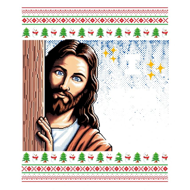 Pull de Noël laid laid Jésus Meme