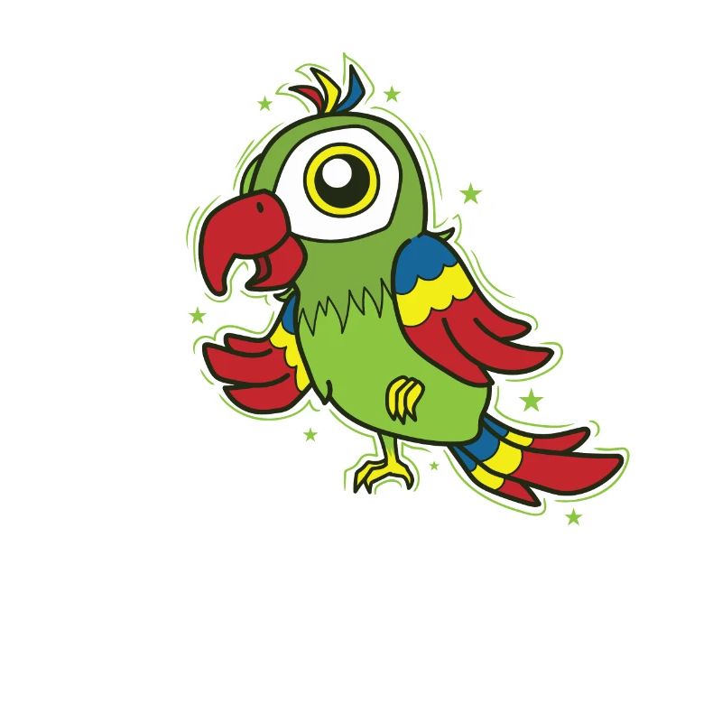 Parrot standing on a bird