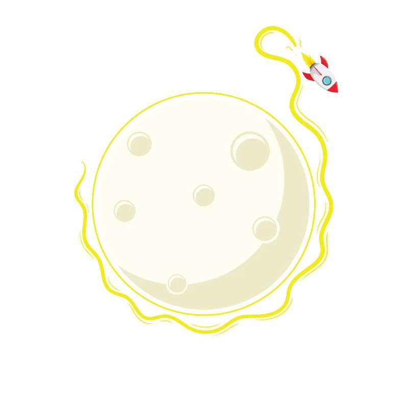 Rocket orbits the moon