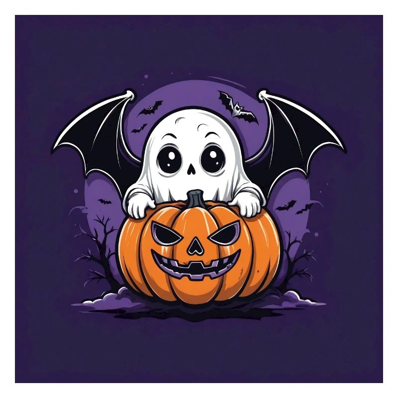 Ghost Ghost Halloween Pumpkin Bat