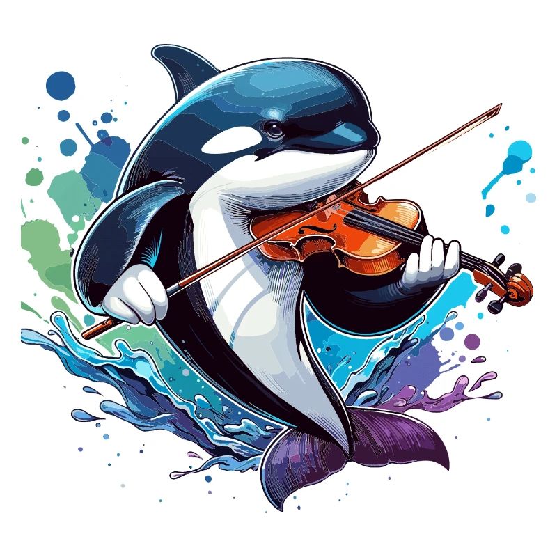 Orca playing violin