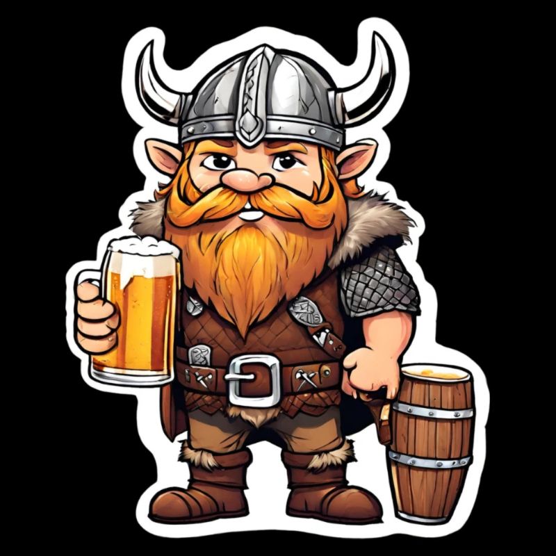 Zwergenkrieger mit Bierkrug Vikinger