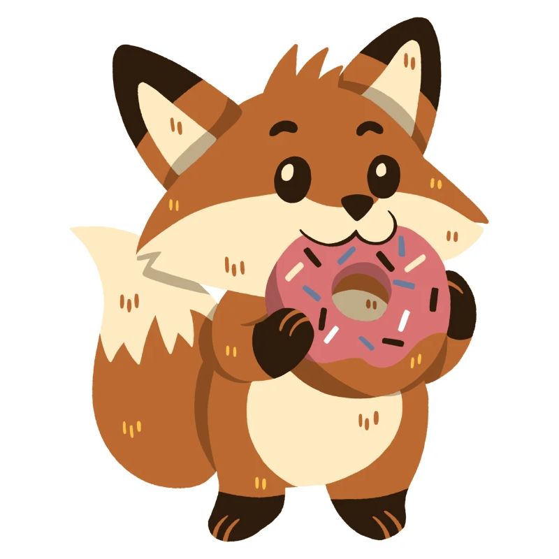 Fox with donut