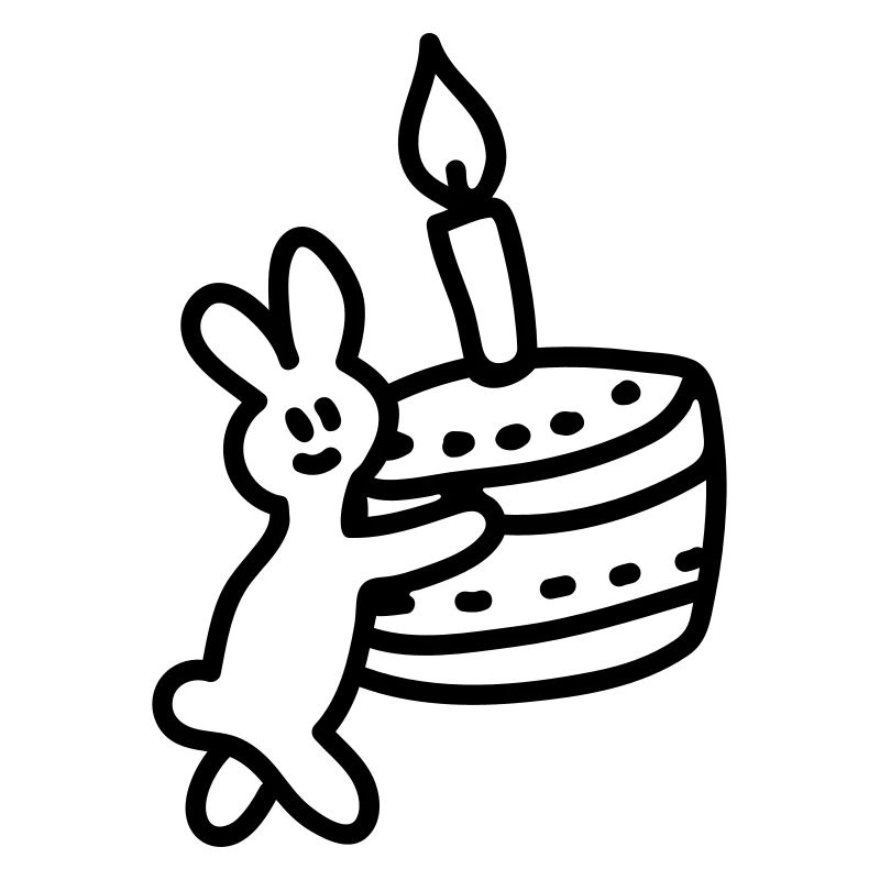 Rabbit with cake - Line