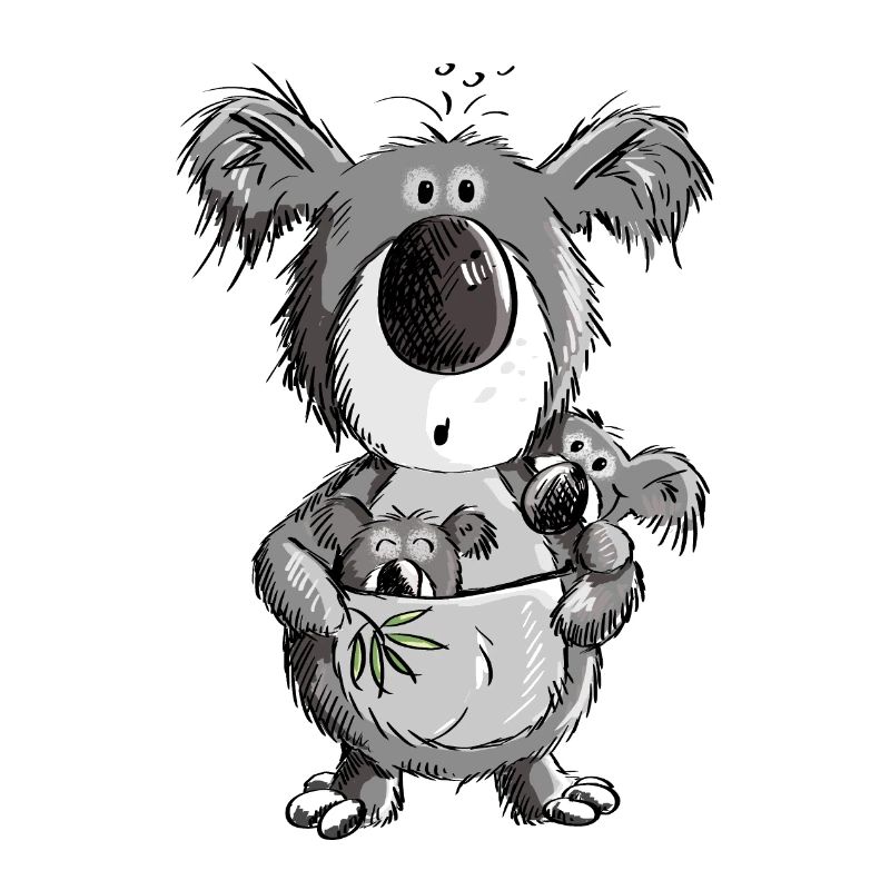 Süßer Koala Bär mit Kindern Comic
