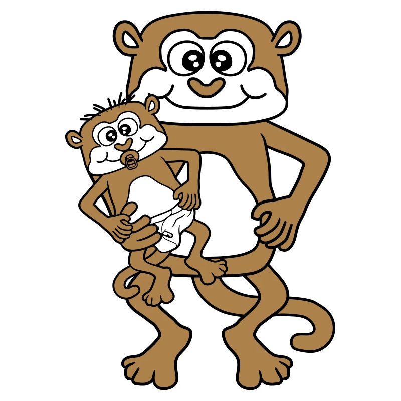 windel schnuller papa aeffchen baby affe suess nie
