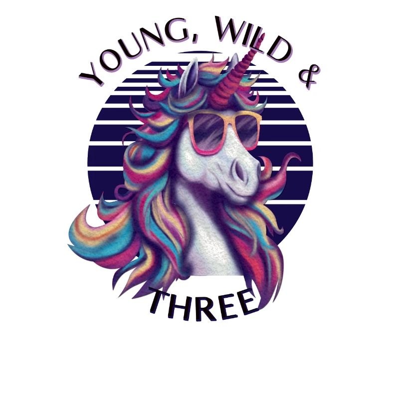 Young, Wild & Three – Einhorn Geburtstagsshirt