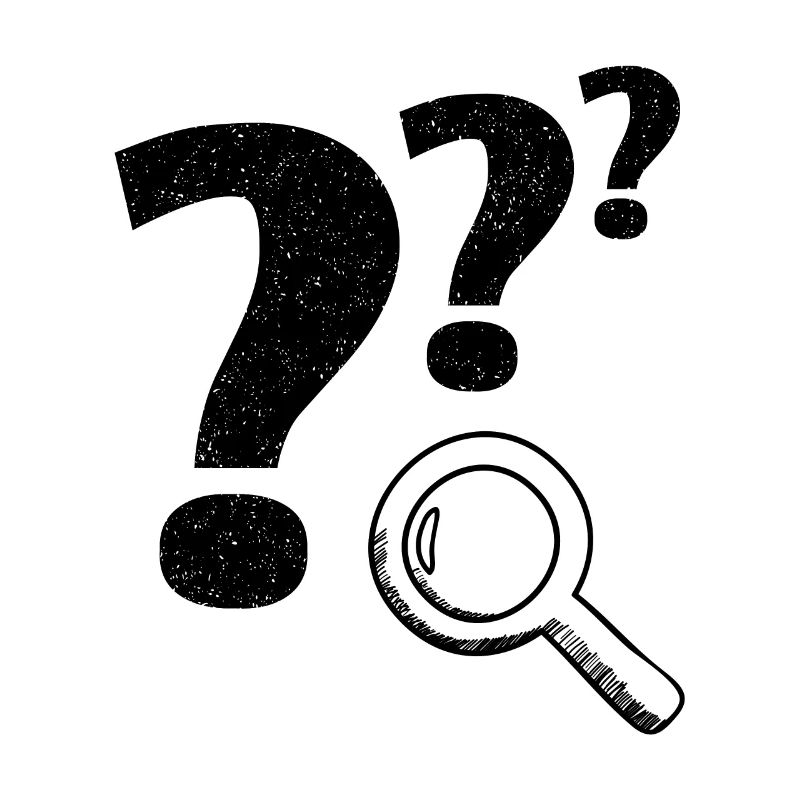 Question mark magnifying glass