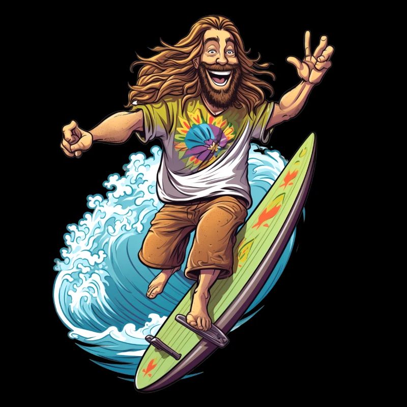 Lustiger Hippie Surfbrett - Surfer Geschenk