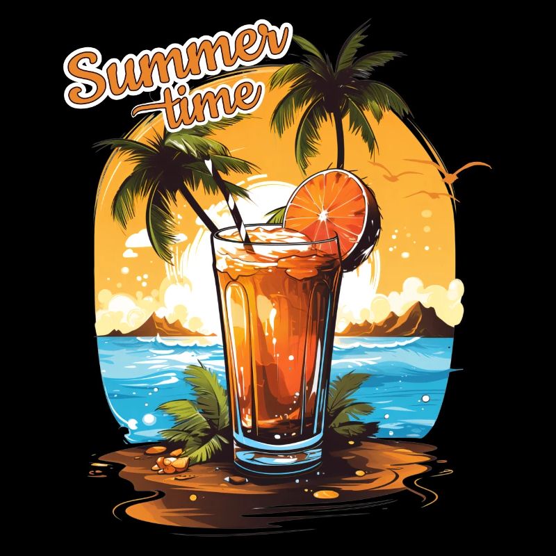 Summer Time Cocktail Strand Urlaub Geschenk