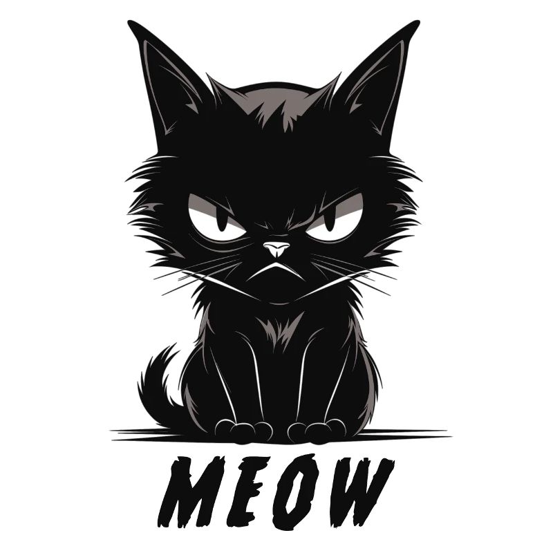 Miaou, joli visage de chat agacé