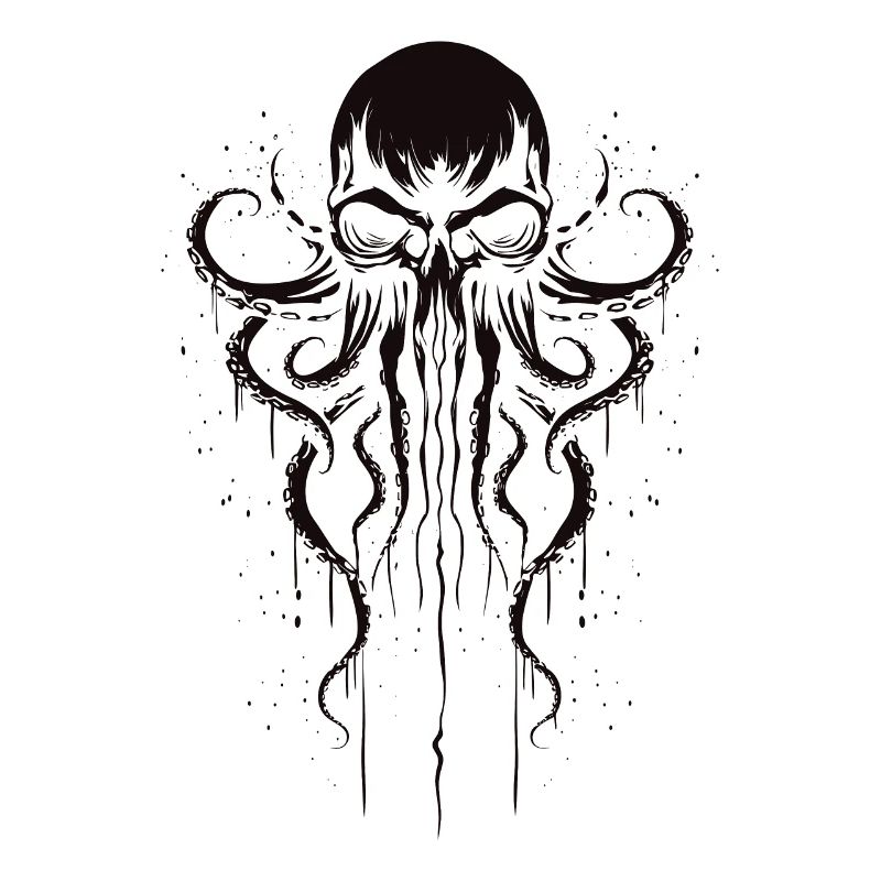 Octopus Calmar Animal Tattoo Gothpunk