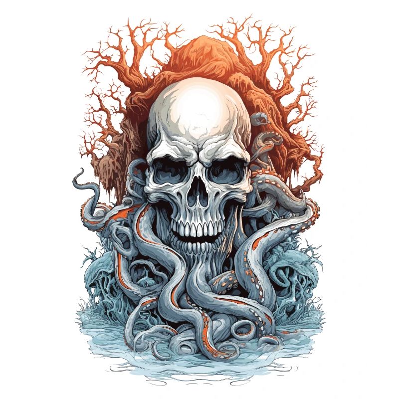 Skull Octopus Squid Animal Creature