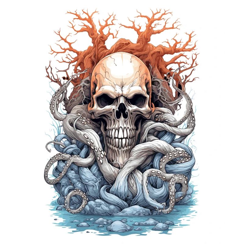 Skull Octopus Squid Animal Creature