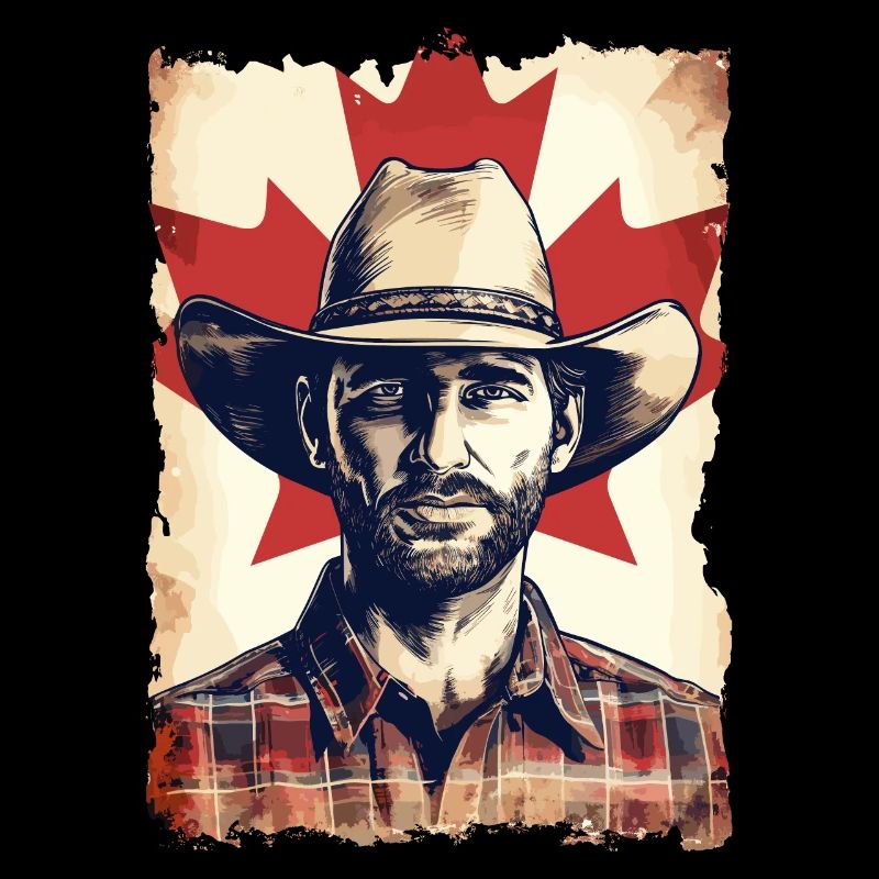 Kanada Cowboy mit Flagge Pferde Liebhaber