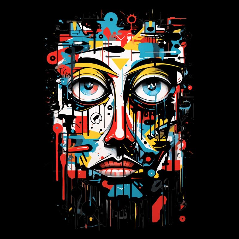 Abstrait coloré tête Graffiti Art