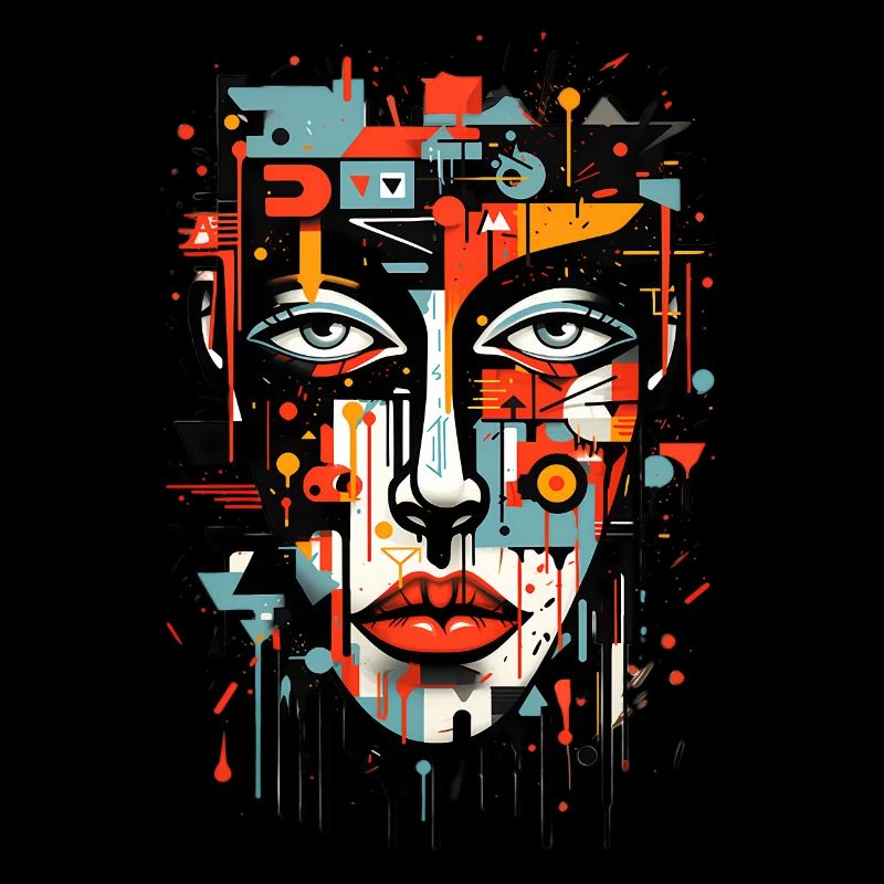 Abstrakter Kopf Bunte Graffiti Kunst Kubismus