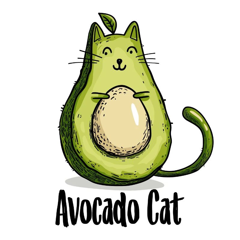 Avocat chat chats cadeau végétarien