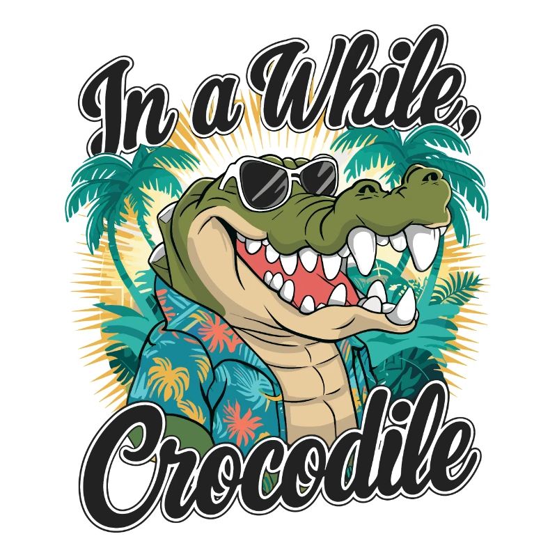 Funny Crocodile Alligator In A While Crocodile