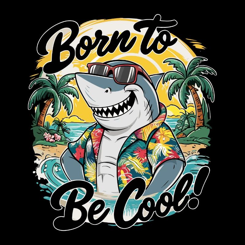 Drôle de requin avec des lunettes de soleil vacances d’été