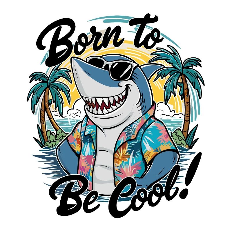 Drôle de requin avec des lunettes de soleil vacances d’été