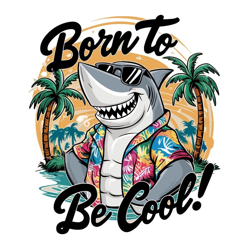 Drôle de requin avec des lunettes de soleil vacances d’été à la plage