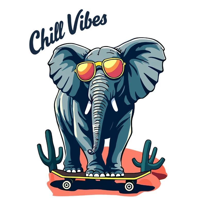 Elefant Skateboard Skater Chill Vibes