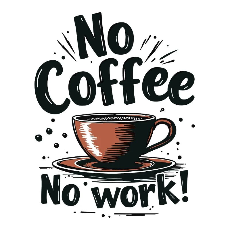 Pas de café pas de travail Café drôle Dire Citation