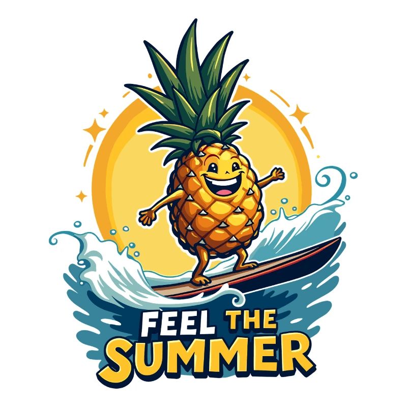 Pineapple Surfer Surf Feel the Summer