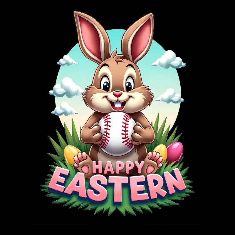 Baseball Happy Eastern Easter Bunny Sport