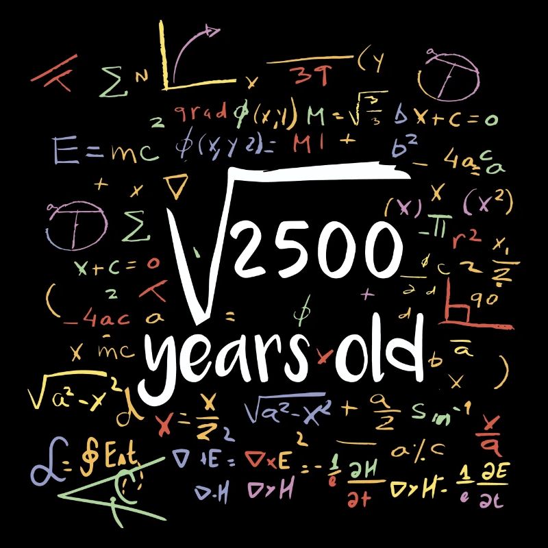 Square root from 2500 maths 50th birthday
