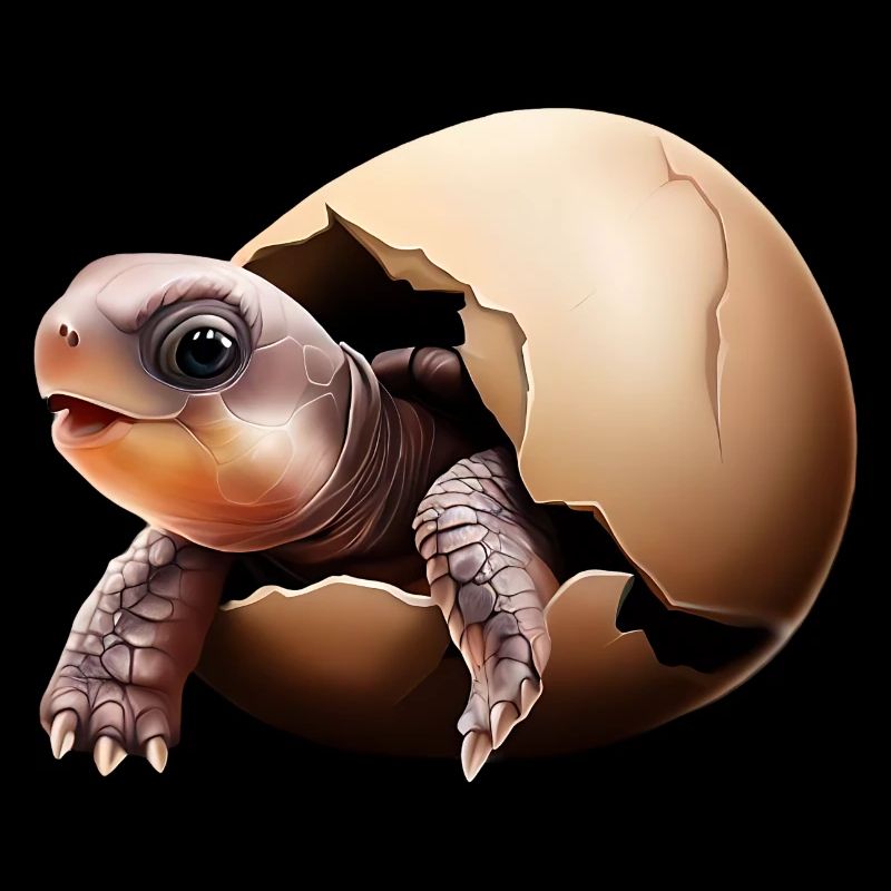 La tortue éclot de l’œuf