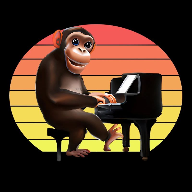 Monkey at the piano