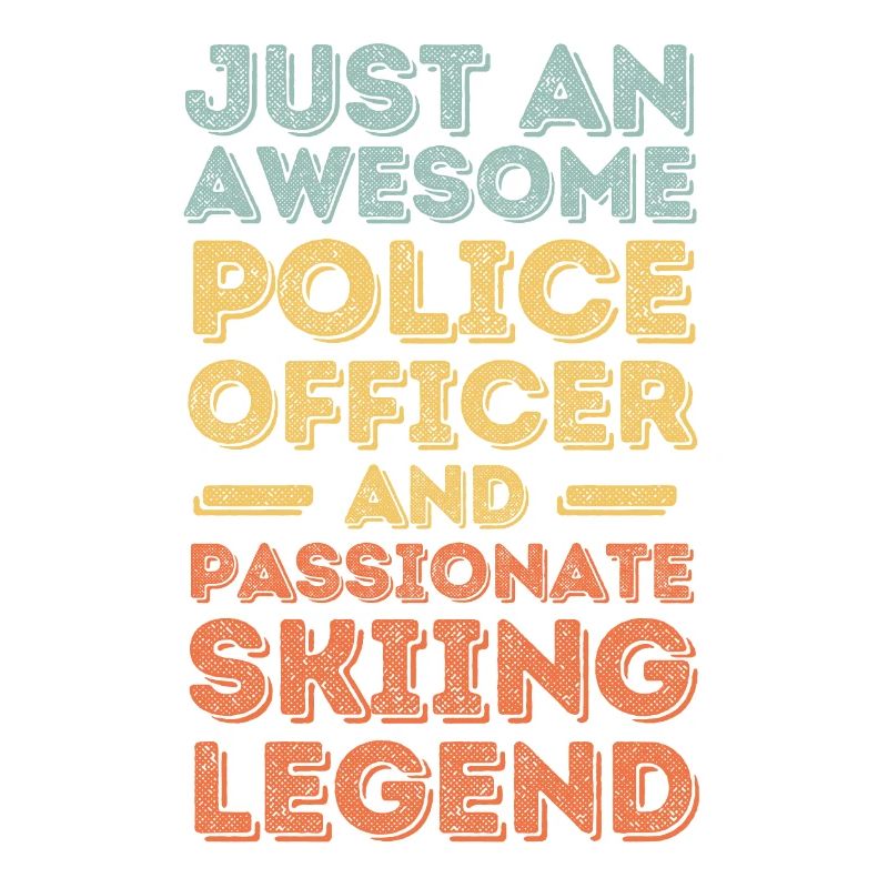 Policeman skiing retro