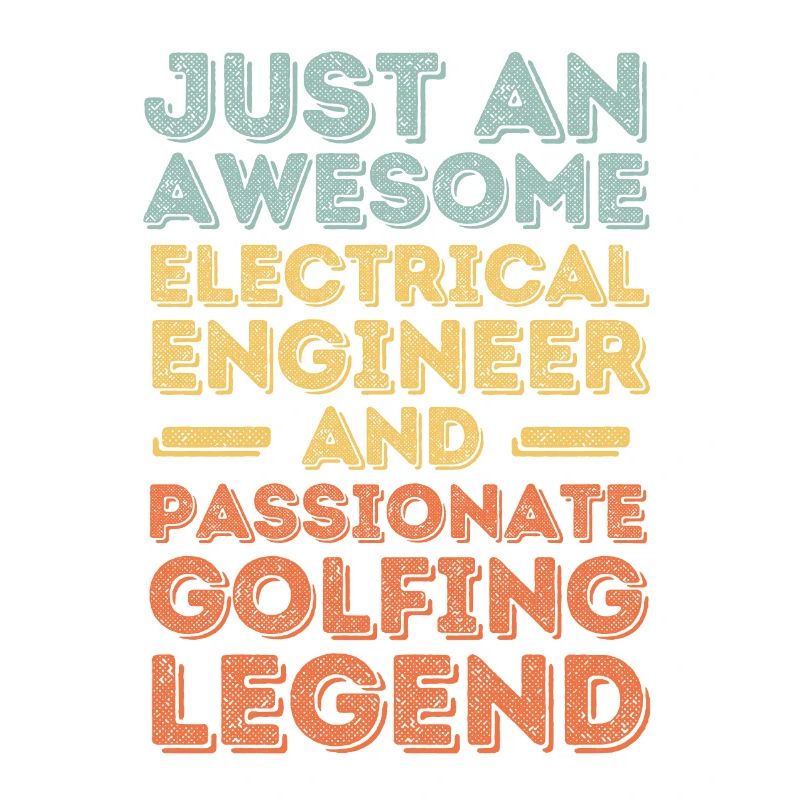 Electrical engineer golfing retro