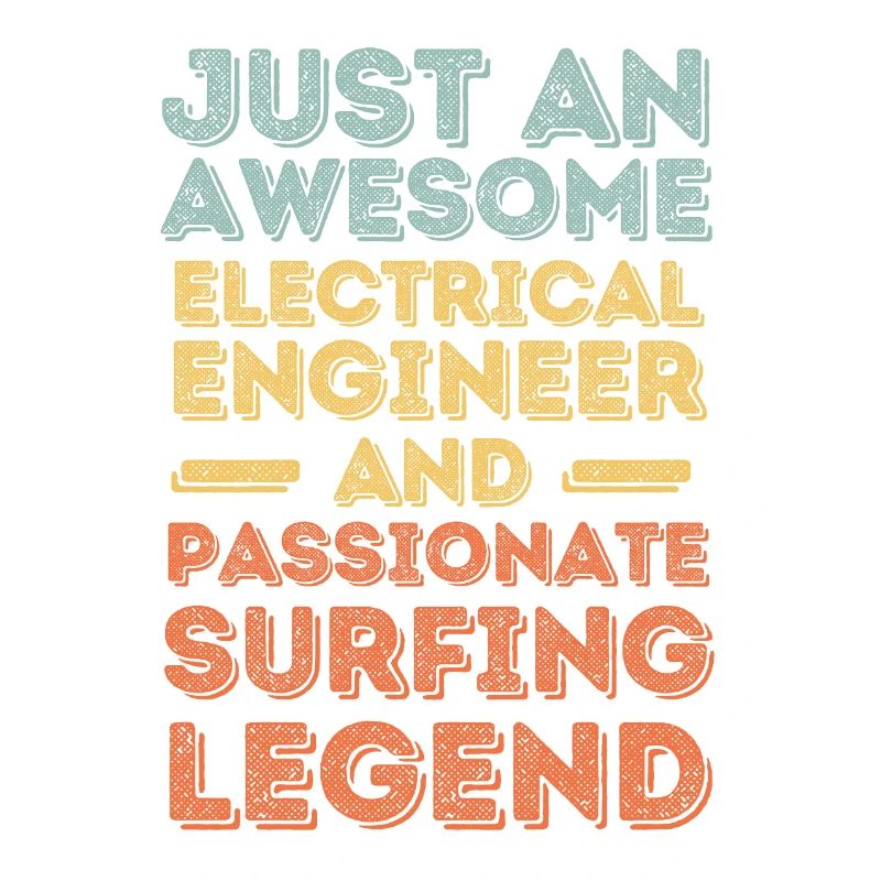 Electrical Engineer Surfing retro