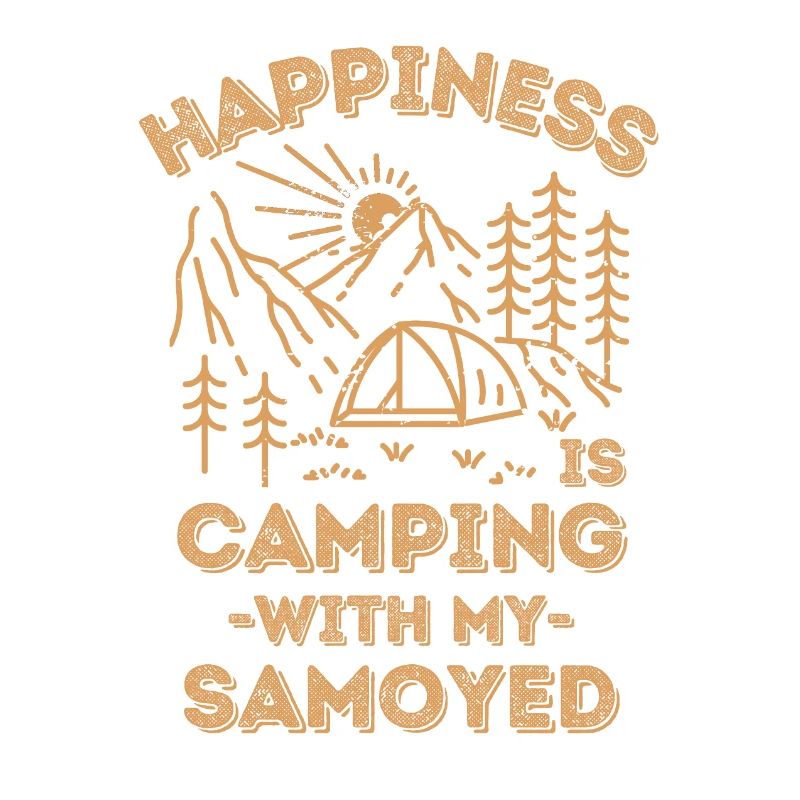 Camping avec un samoyède