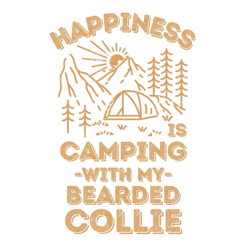 Camping with bearded-collie