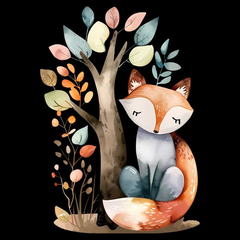 Cute Fox Under Tree