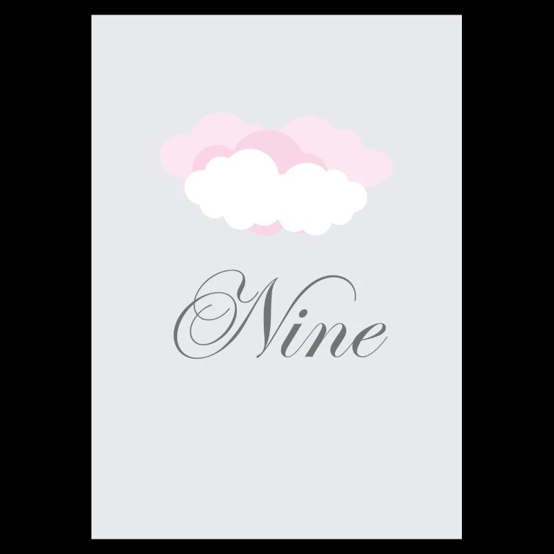 Cloud Nine Grey and Pink with Fluffy Clouds