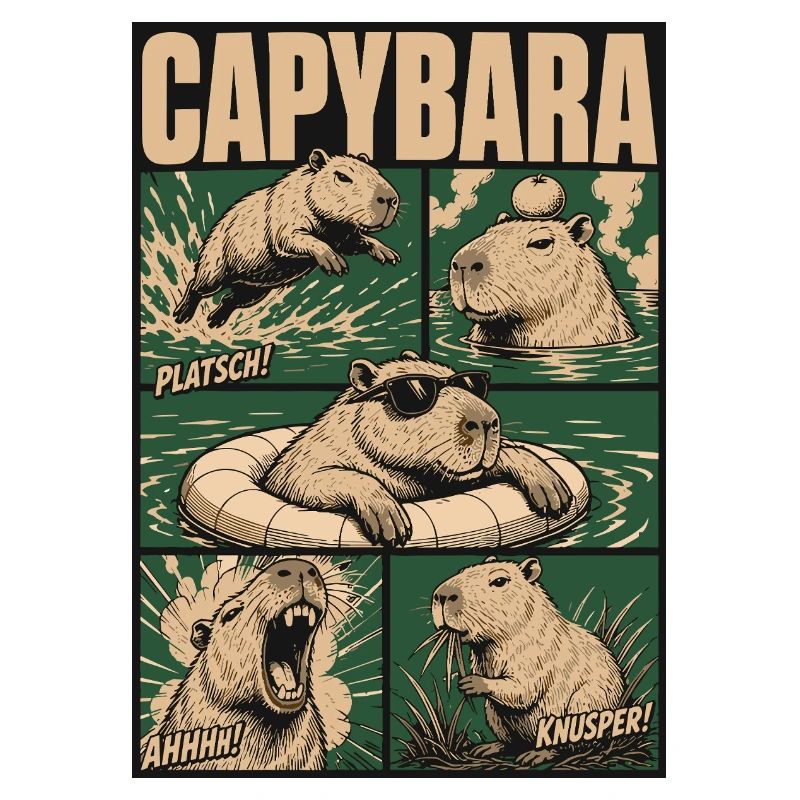 Comic Capybara Action Style
