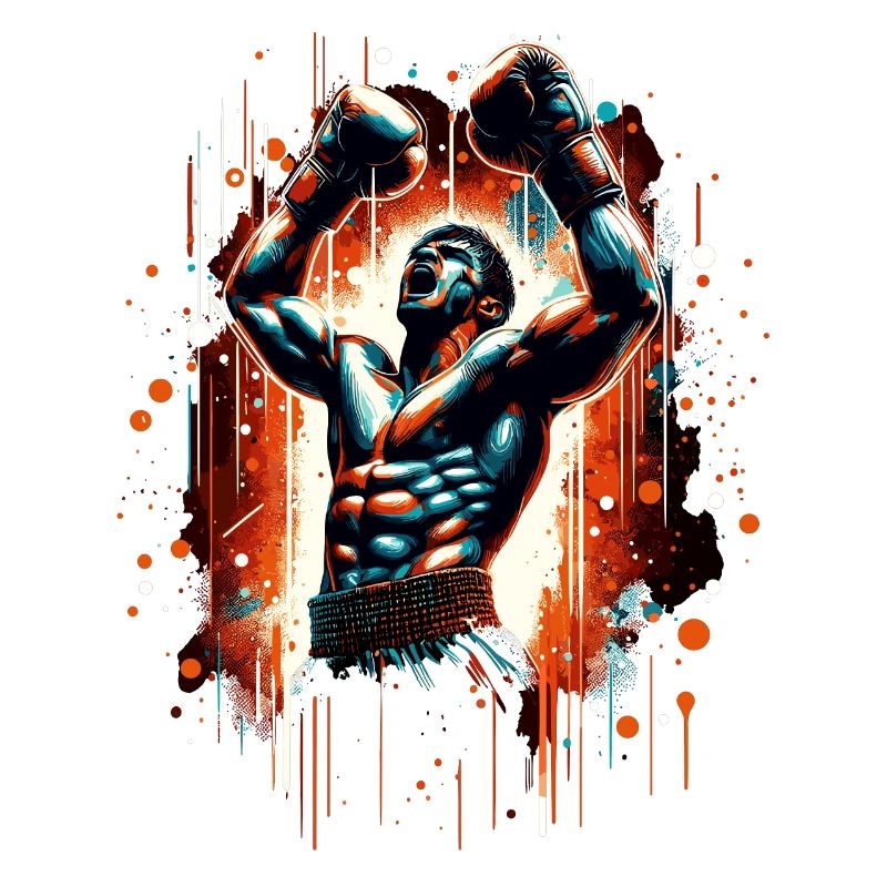 Boxer Siegespose Siegerpose Boxen Geschenk