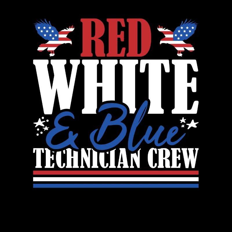 Veteran US Flag Red White & Blue Technician Crew