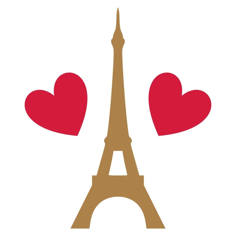 ★ Design colors changeable ★ Eiffel Tower, two hearts