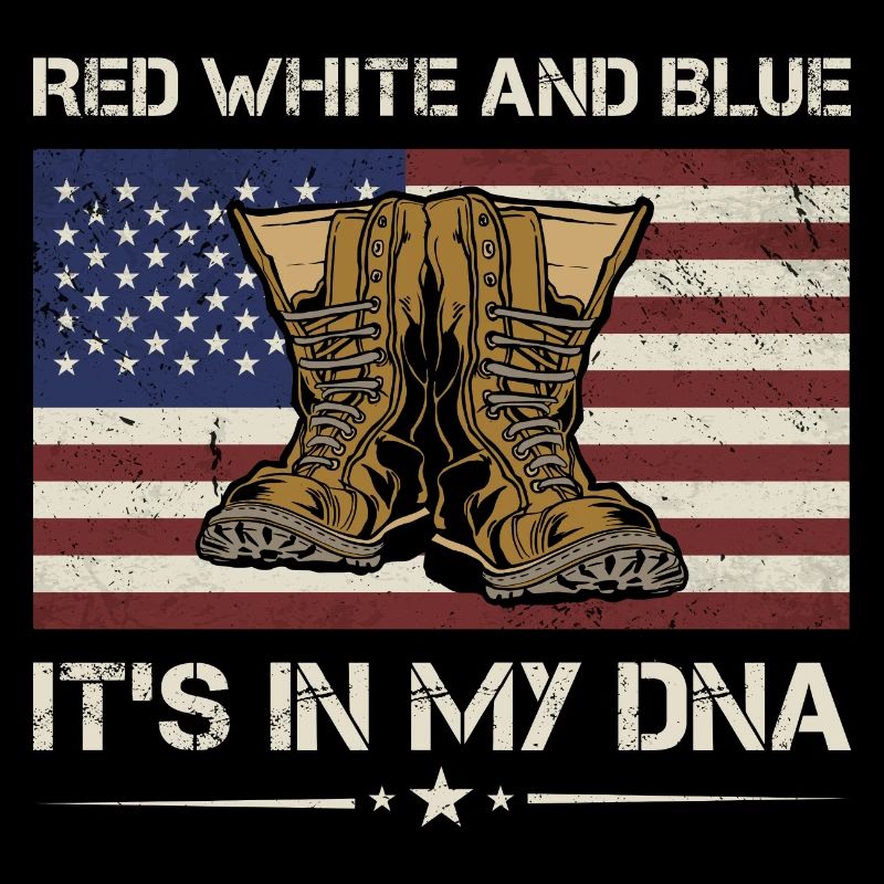 Rouge Blanc et Bleu C’est dans mon ADN Vétéran de l’armée