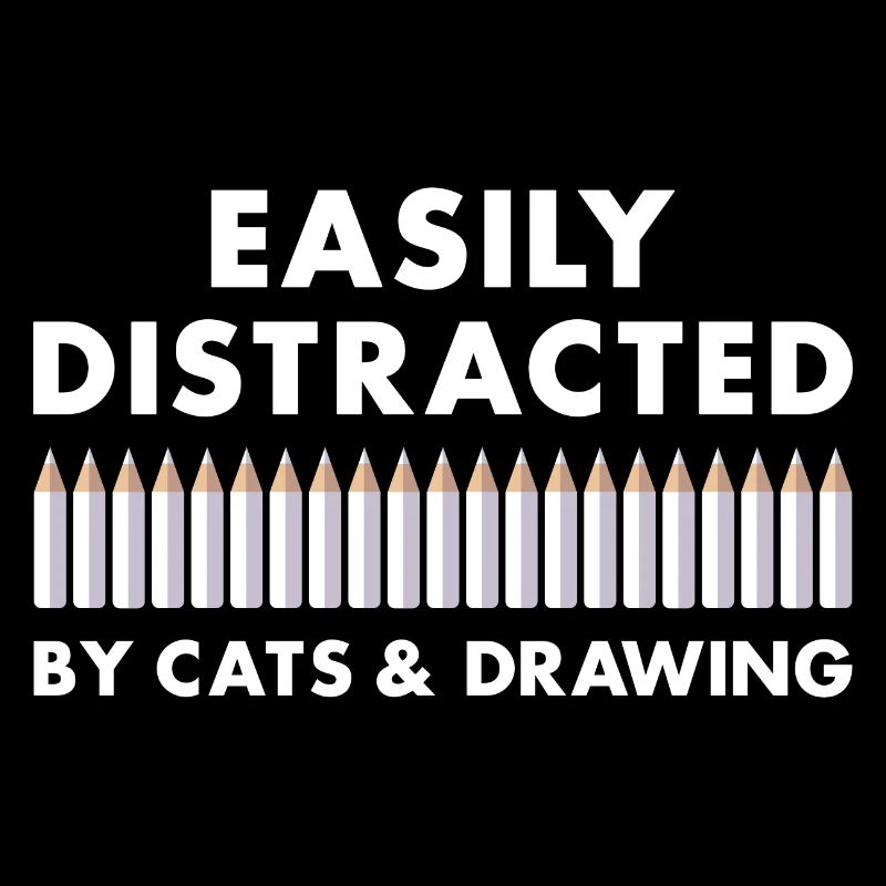 Tiroir Facilement Distrait Par Les Chats Et Le Dessin